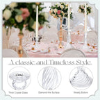 Mumufy 6 Pack Glass Taper Candle Holders Clear Candlestick Holder Fit 0.8 Inch Candles 4'' 6'' 8'' Tall Crystal Decorative Candlestick Stand Centerpiece for Table Wedding Dining Party (Spiral)
