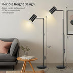 Arc Black Floor Lamp for Living Room with Timer, Stepless Dimmable&Height Adjustable Modern Reading Standing Lamps for Living Room,Reading Room,Office,LED Bulb Included (Black-DM)