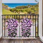 Artificial Fake Hanging Flowers Plants for Outdoor Outside Fall Decor, 2 PCS Faux Silk Daisy Mums Vines UV Resistant Realistic for Home Porch Balcony Planter Decoration (Light Fuchsia and Fuchsia)