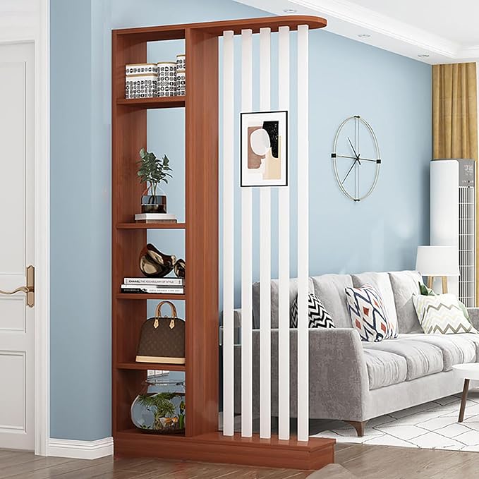 Wall Room Divider,Freestanding Room Divider with Shelves,Wood Room Divider Screen with Storage Cabinet, Wall Divider for Room Separation, for Home Office Decorative I 39.4×9.4×78.7in