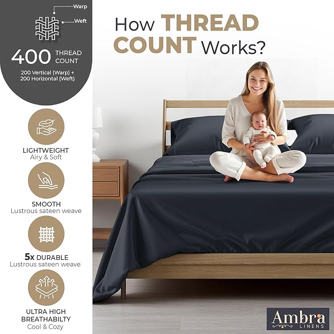 Tencel Sheets 4 Piece for Full Size Bed - 100% Eucalyptus Lyocell Full Sheets Set - Soft, Cooling & Breathable for Hot Sleepers - 16” Deep Pockets Hotel Quality Bedding Set - Black