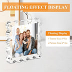 Clear Picture Frames 3Pack - Acrylic Magnetic Photo Frame 4×4 Inch, Double Sided Magnet Frames with Scalloped Edges, 10+10mm Thick Freestanding Gift for Office/Home(Clear, 4x4)