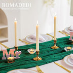 Romadedi Gold Candlestick Candle Holders for Taper, 12 PCS Gold Brass Color Candle Stick Candle Holder for Table Centerpiece, Wedding Reception, Festive Christmas Mantel Decoration or Home Decor