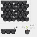 Worth Garden Upgraded 12 Sets (36-Pocket) Self Watering Stackable Vertical Planters - Wall Mounted Plastic Plant Grow Pots fr Strawberries Flowers Herbs - Indoor Outdoor Green Wall Decoration (Black)
