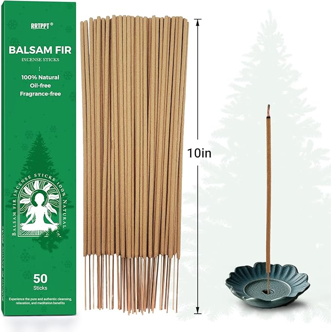 Balsam fir Incense Sticks (50 Sticks), 100% Natural sustainably harvested Balsam fir, Suitable for Yoga, Meditation, Relaxation, and Spiritual Purification