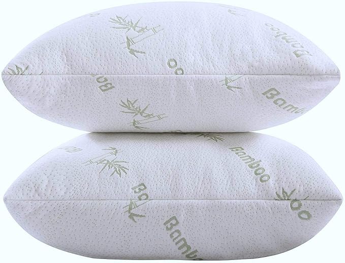 Bed Pillows for Sleeping 2 Pack Queen Size Viscose Made from Bamboo Ultra Soft Bounce Back Pair Soft Side Back Stomach Sleepers Pillows Down Alternative