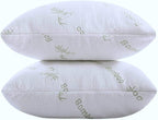 Bed Pillows for Sleeping 2 Pack Queen Size Viscose Made from Bamboo Ultra Soft Bounce Back Pair Soft Side Back Stomach Sleepers Pillows Down Alternative