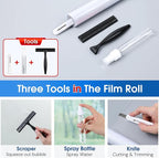 Homein Frosted Glass Window Privacy Film with Tools UV Blocking Privacy Film for Glass Windows, Static Cling No Glue Removable Reusable Anti Glare for Home Day and Night, Pure 17.5x78.7 inch