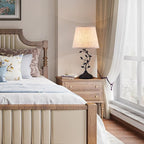 Kakanuo Table Lamp for Bedside, Lamp for Living Room with USB-A and USB-C Charging Ports, Traditional Tall Bedroom Lamp for End Table