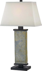Kenroy Home 21037SL Hanover Table Lamp with Natural Slate Finish, Rustic Style, 29" Height, 15" Width, 9.5" Depth