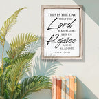 Christian Wooden Wall Sign, Front Door Signs Decor, Home Decor for Porch, Framed Wall Plaque Sign 15 * 11.5 inches, Housewarming Gift, This is the Day that the Lord had Made