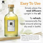 Nabila K Tahitian Gardenia Reed Diffuser Set – Exotic Floral & Spiced Aromatic Oil for Home – Long-Lasting, Smokeless Scent – Made in USA – Includes Reeds + Bottle – Flameless Candle Alternative