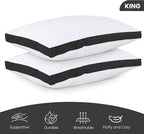 Utopia Bedding Bed Pillows for Sleeping King Size (Black), Set of 2, Cooling Hotel Quality, Gusseted Pillow for Back, Stomach or Side Sleepers