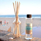 Urban Naturals Ocean Mist & Sea Salt Reed Diffuser Set | Made with Essential Oils & Real Seashells | Decorative Air Freshener Room Diffuser