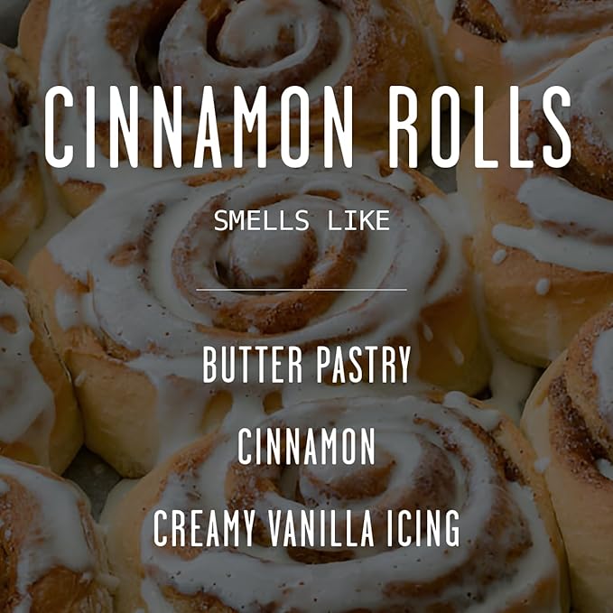 Cinnamon Candle, Fall Candles, Christmas Candles - 'Cinnamon Rolls' Autumn Scented Soy Candle for Home, 9oz Reusable Jar, 50Hr Burn, Made in USA