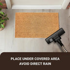 KANKUN Coco Coir Door Mat with Heavy Duty Backing, Welcome Doormat (17" x 30"), Doormat Entrance (Plain - Natural)
