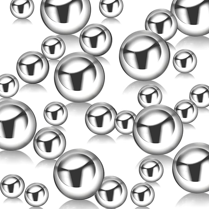 Silver Vase Filler | 150PCS Pearls Bead for Centerpieces Vases | 8/14/20 mm No Hole Beads, Fake Pearls for Wedding Birthday Theme Party Table Centerpieces Decor