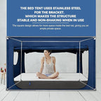 Bed Canopy Portable Blackout Bed Tent Privacy Tent for Adult Indoor Sleeping with 3 Doors, Storage Bag