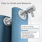 Curtain Rods for Windows 16 to 240 Inches Adjustable Length 1 Inch Diameter Window Curtain Rod with Aluminium End Cap, Silver Gray