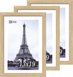 VCK 13x19 Oak Wood Frame for Poster & Picture, Natural Solid Wood Photo Frames 3 Pack, Wall Gallery Frame