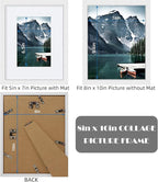 8x10 White Picture Frames set of 3, Made of Wooden and Glass Photo frame - Displays Picture 5x7 with Mat or 8 x 10 without Mat, Desktop & Wall Collage Frame set