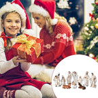 Nativity Set 8.3 Inch 11 PCS Large Christmas Village Nativity Scene Indoor Collectible Bulidings Nativity Sets & Figures Vintage Xmas Holiday Decorations Displays for Room Desktop Decor