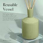 LAFCO New York Classic Reed Diffuser, Wild Honeysuckle - 6 oz - Up to 3 Months Fragrance Life - Reusable Glass Vessel - Natural Wood Reeds - Made in The USA