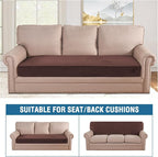 H.VERSAILTEX Velvet Stretch Individual Couch Cushion Cover Plush Cushion Slipcover for Loveseat Sofa Cushion Furniture Protector Seat Cushion Sofa Cover (1 Piece Sofa Cushion Cover, Brown)