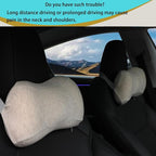 Car Neck Pillow, 2pcs Memory Foam Ergonomic Neck Pillow and Seat Headrest for Driving Fatigue Relief, Comfort and Support Your Neck