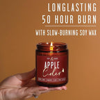 Apple Cider Candle, Fall Candles I Apple Cider, Cinnamon & Nutmeg - Infused with Essential Oils I Mulled Cider Fall Scented Candle (Soy) for Home I 9oz Reusable Jar I 50Hr Burn I Made in USA