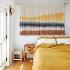 Flber Macrame Wall Hanging Extra Large Dip-Dyed Coastal Tapestry Boho Wall Decor for Living Room Bedroom Above Couch 57" W x 35" L