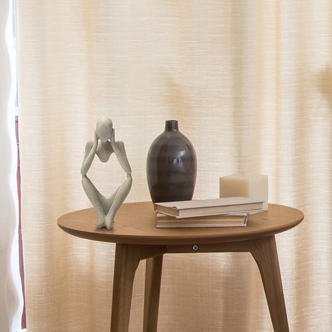 Sandstone Resin Thinker Style Abstract Sculpture Statue Collectible Figurines Home Office Bookshelf Desktop Decor(Sandstone - think Deeply)