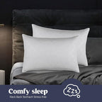 puredown® Soft Bed Pillows for Sleeping, Goose Feather Down Pillows Hotel Collection Standard Size of 2, Geometric Pattern Embossing Pillows for Back Stomach Side Sleepers (20 x 26, 2 Pack)