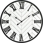 30 Inch Large Wall Clock Farmhouse Style - White Silent Non-Ticking Rustic Decor for Living Room, Kitchen, Bedroom