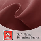 Fcosie Inherent Flame Retardant Blackout Curtains for Meeting Room (100W by 102L Inch, Merlot, 2 PCS), Room Darkening Antique Bronze Grommet Draperies, 80% Light Blocking Drapery Window Treatment