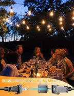 Svater Outdoor Led String Lights 25 FT, Patio Lights for Outside with 9pcs S14 Shatterproof Bulbs, 1 Watt E26 Dimmable, IP65 Waterproof, Commercial Grade Bistro Light 2700K Warm White