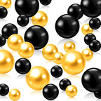 Black Gold Vase Filler | 150PCS Pearls Bead for Centerpieces Vases | 8/14/20 mm No Hole Beads, Fake Pearls for Wedding Birthday Graduation Theme Party Table Centerpieces Decor