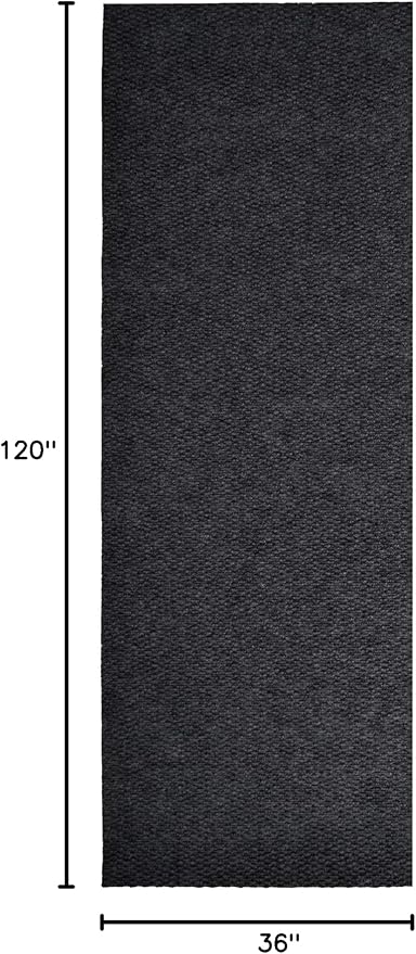 iCustomRug Hallway Runner Rug – 3x10ft Black, Indoor/Outdoor, Non-Slip Rubber Backing, Low-Profile All-Weather Carpet, Non-Shedding & Easy Care, Entryway Mat Ideal for High Traffic Areas