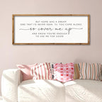 ZZJJHYWGQ Romantic Quote Wall Art So Cover Me Up Sign 32"×12" Inspirational Home Was A Dream Decor Rustic Large Wood Framed Print for Bedroom Living Room Couples Motivational Wall Hanging (Wood)
