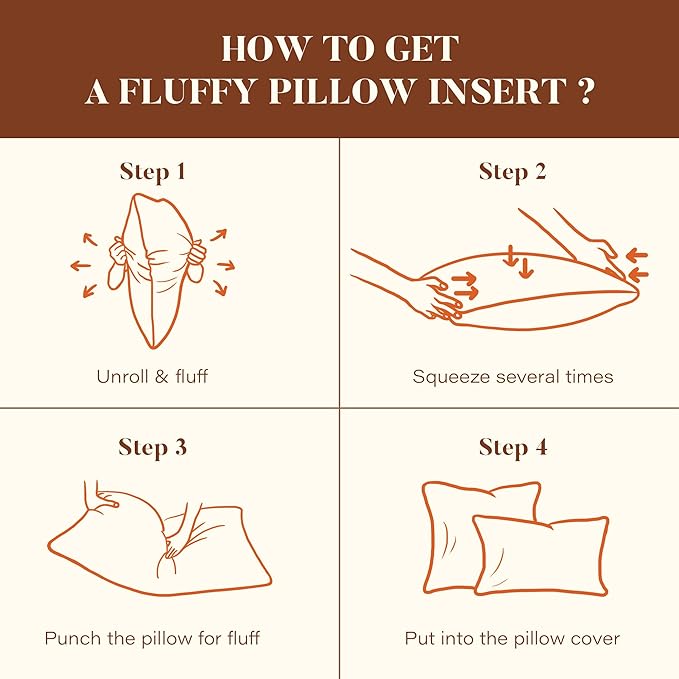 22x22 Pillow Inserts Set of 2, Natural Feather Down Pillows with 100% Cotton Cover, Throw Pillow for Bed, Couch and Sofa.