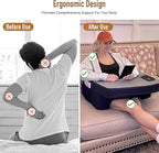 Reading Pillow for Gaming,Arm Rest Pillow for Adult, Memory Foam Gaming Pillow for Reading/Working/Game, Lap Desk Pillow Sitting in Floor Sofa/Bed(Grey and Dark Blue)