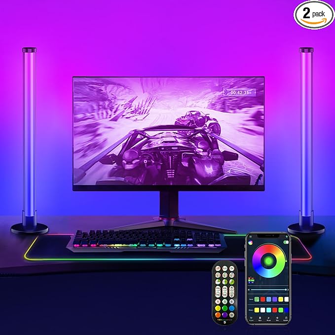 Smart LED Light Bars, RGB+IC Light Bar for Room, 16 Million Colors & 213 Preset Modes, Music Sync Gaming Lights, App Control & Remote Control Ambient Lighting for TV Backlight, Game Room Lights Decor