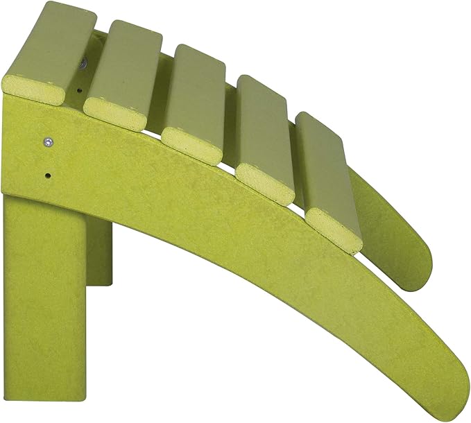 WestinTrends Outdoor Ottoman, Patio Adirondack Ottoman Foot Rest, All Weather Poly Lumber Folding Foot Stool for Adirondack Chair, Widely Used for Outside Porch Pool Lawn Backyard, Lime