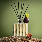 NEST New York Reed Diffuser, Pistachio & Wild Fig - 5.9 fl oz - Fragrance for Up to 90 Days - Reusable, Refillable Glass Holder - Includes 8 All-Natural Reed Sticks - Flame Free