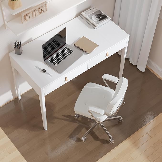 Translucent Black Chair Mat for Hard Floors, 3'×5' Vinyl Floor Mats for Home Office, Durable Non-Slip Hard Floor Protector, Waterproof Plastic Splat Mat, Pet Litter Mat