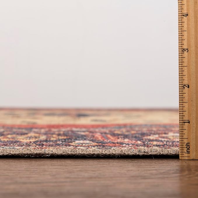 Keen Home Design 10x14 Rug - Machine Washable Area Rug with Non-Slip Backing, Ideal for Living Room, Dining Room, Bedroom - Vintage, Easy Clean, Durable, Low Pile Rug - (9'7" x 14')