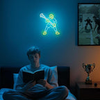 Lacrosse Neon Sign-Dimmable Sport Wall Decor With USB Power, Unique Lacrosse Gifts for Boys & Men, LED Bedroom Light for Man Cave College Dorm Lacrosse Fan Accessories