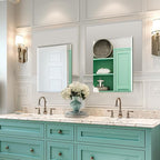 Mirrorons Beveled Mirror, Wall Mirror 18" x 24", Frameless Rectangle Bathroom Mirror with Beveled Edge, Hangs Horizontally or Vertically. Rounded Corner Tempered