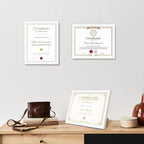 8.5x11 Diploma Frame with Tempered Glass, Multi Certificate 8.5 by 11 Photo Frame Bulk for Wall or Tabletop Display(White, 1 Pack)