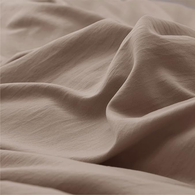 Bedsure Khaki California King Duvet Cover - Prewashed Cotton-Like Extra Soft Bedding Set, Includes 1 Cal King Duvet Cover 104x98 Inches with Zipper Closure & 2 Pillow Shams, Comforter Not Included